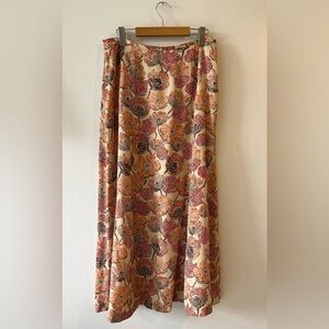 Talbots 100% Silk Maxi Skirt Floral